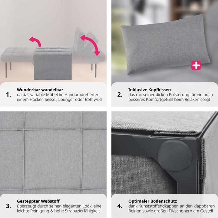 Produktbild tectake Schlafhocker Ponto