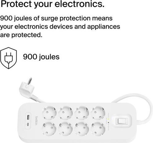 Immagine prodotto Belkin Protezione contro le sovratensioni Surgemaster (8 x, 2 m)