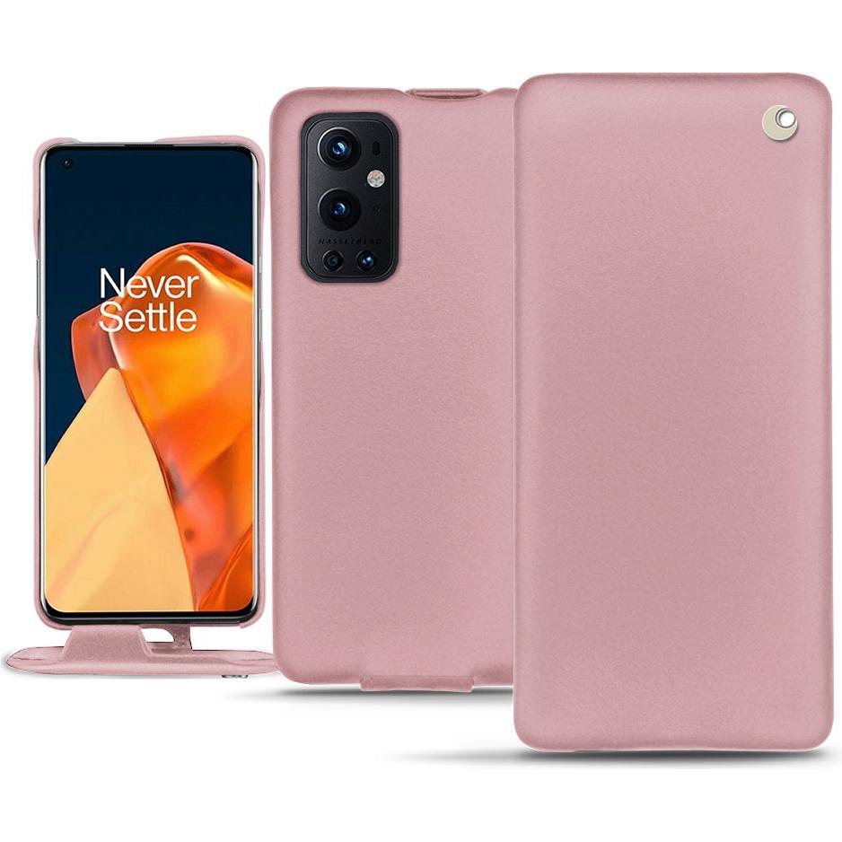 Noreve Lederschutzhülle vertikal (OnePlus 9 Pro), Smartphone Hülle, Rosa
