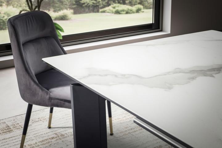 Produktbild FineBuy Ausziehbarer Design Esstisch 180 - 240 cm Glas Keramik Keramiktisch Esszimmertisch (180 x 95 x 77 cm)