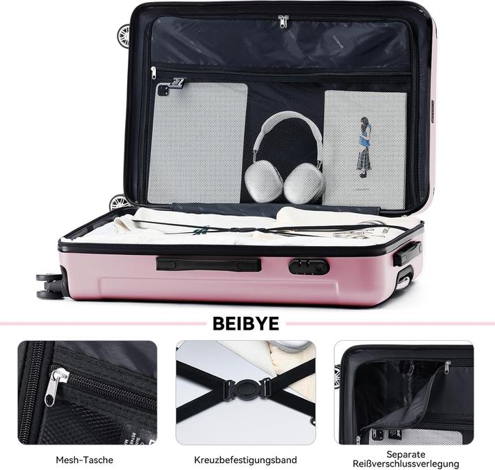 Image du produit Beibye Reisekoffer-Set mit Zwillingsrollen (3-teilig)