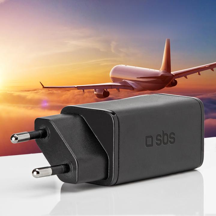 Produktbild SBS Ladegerät GaN USB-C PD 65W schwarz (65 W)