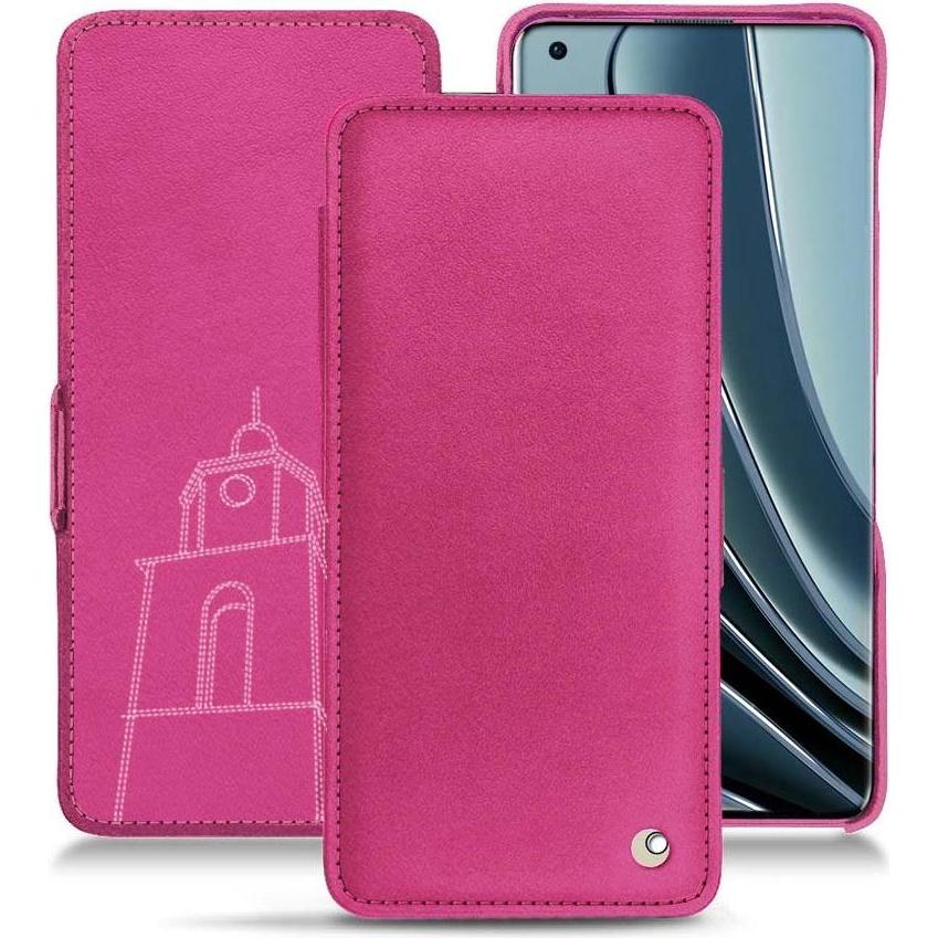Noreve Lederschutzhülle horizontal (OnePlus 10 Pro), Smartphone Hülle, Rosa