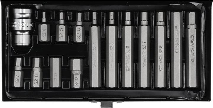 Actual product image Yato Hex H4-H12 screwdriver bits 15 pcs. (YT-0413) (Hexagonal)