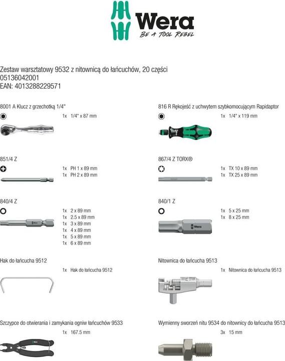 Produktbild Wera 9532 Kettennieter Werkstatt-Set