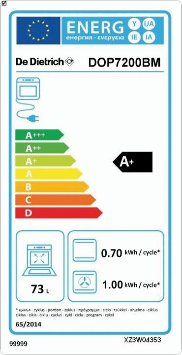 Energie-Label De Dietrich Backofen DOP7200BM
