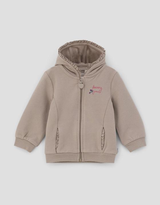 Produktbild s.Oliver Sweatshirt Jacke Kapuzensweatshirt mit Rüschendetails (80)