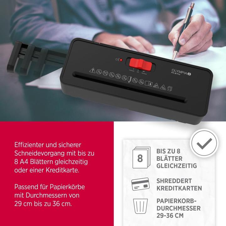 Produktbild Olympia Aktenvernichter PS 36 Pro schwarz (Streifenschnitt)