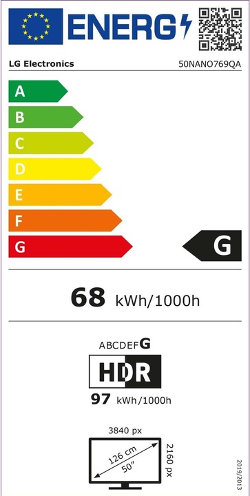 Energy Label LG 50NANO769QA (50", NANO769, Nano-Cell, 4K, 2022)