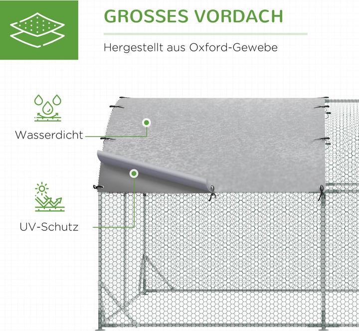 Actual product image PawHut Hühnerstall Stahl, Polyester Silber