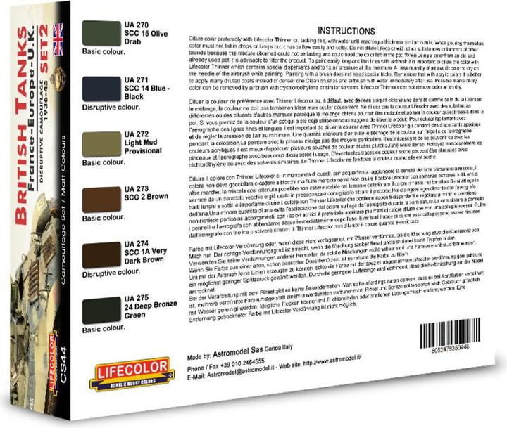 Actual product image Grundig British Tanks, France-Europe, U.K., Disruptive Camouflage, Set 2 6 x 22 ml (132 ml)