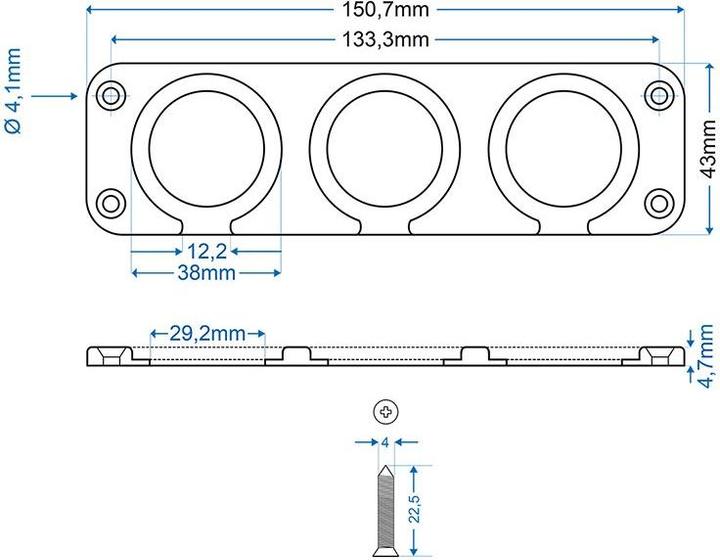 Image du produit ProPlus Cadre d'encastrement triple sous blister