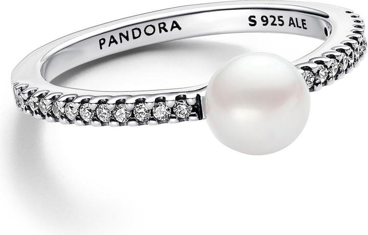 Produktbild Pandora Behandelte Süsswasserzuchtperle & Pavé Ring (48, 925 Silber)