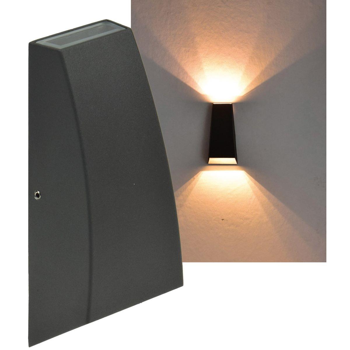 Chilitec, Gartenbeleuchtung, LED-Wandleuchte Hilera 6, IP44, 2x4 W, je 150 lm, 2900 K, warmweiss (150 lm, IP44)
