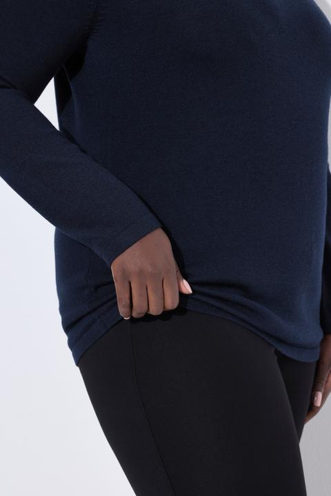 Immagine prodotto Ulla Popken Maglione in misto seta con scollo montante e maniche lunghe (42, 44)