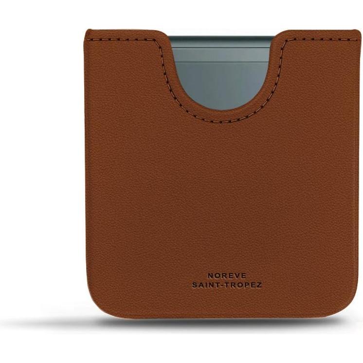 Noreve Custodia in pelle per Samsung Galaxy Z Flip3 (Samsung Galaxy Z Flip3), Cover smartphone, Marrone