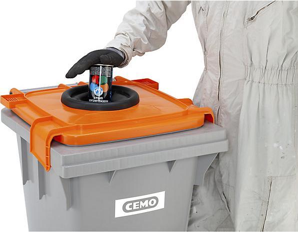 Actual product image Cemo Spray can collection container, mobile, capacity 120 l, HxWxD 960 x 498 x 554