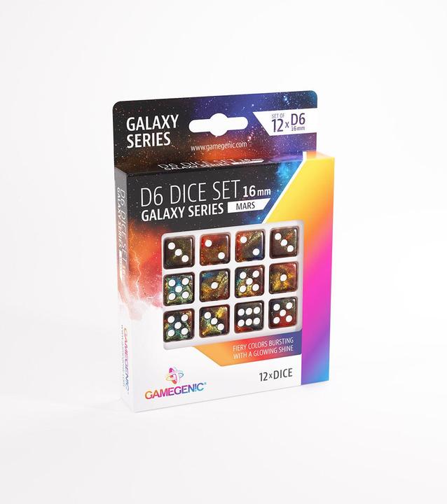 Immagine prodotto Gamegenic Set di 12 pezzi D6 - Serie Galaxy : Marte