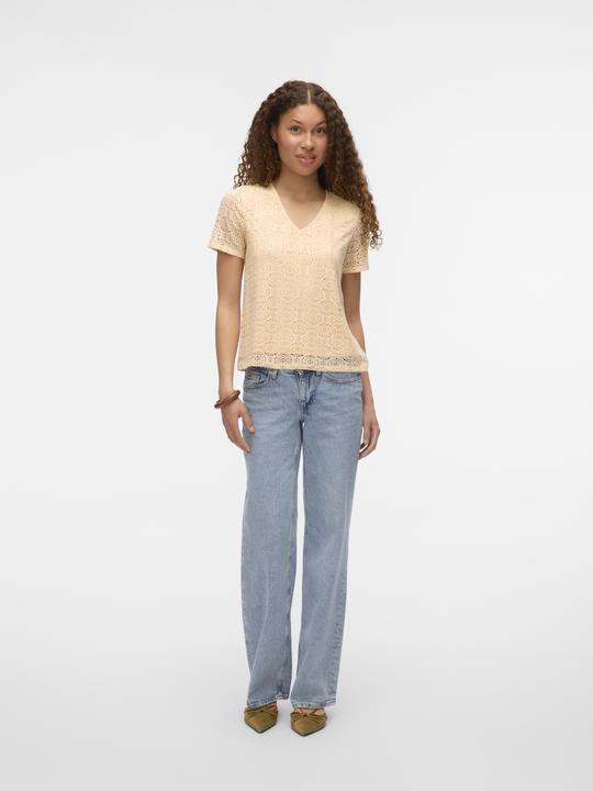 Immagine prodotto Vero Moda Bluse mit kurzen Ärmeln und Lochmuster (M)