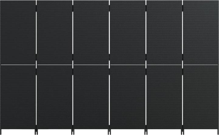 Produktbild vidaXL Paravent 6-tlg. Schwarz Poly Rattan,Farbe: Schwarz,Material