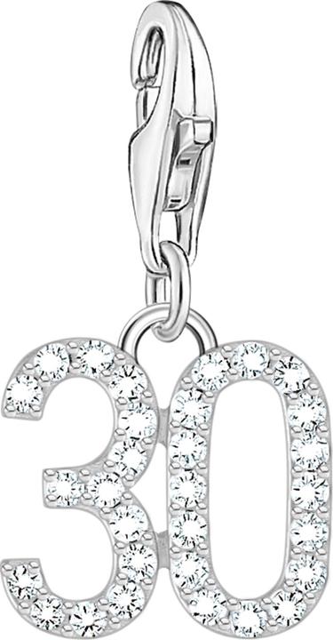 Produktbild Thomas Sabo Charm-Anhänger Zahl 30 mit weissen Steinen Silber (925er Silber)