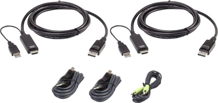 Produktbild Aten 2L-7D02UHDPX5 HDMI zu DP KVM KabelKit