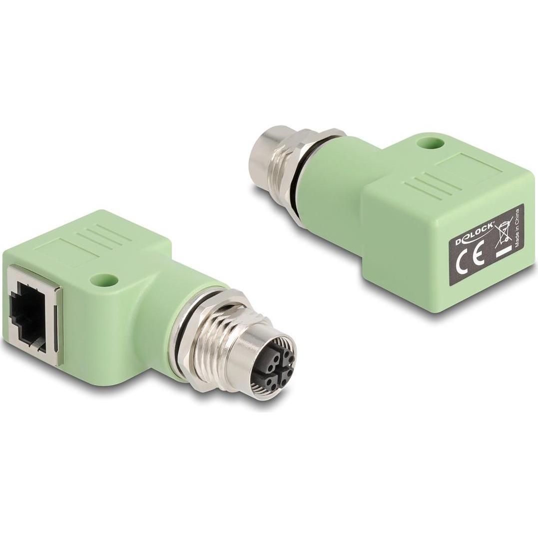 Delock Adattatore M12 con codice X da presa a 8 pin a presa RJ45 Cat, Accessori per server, Verde