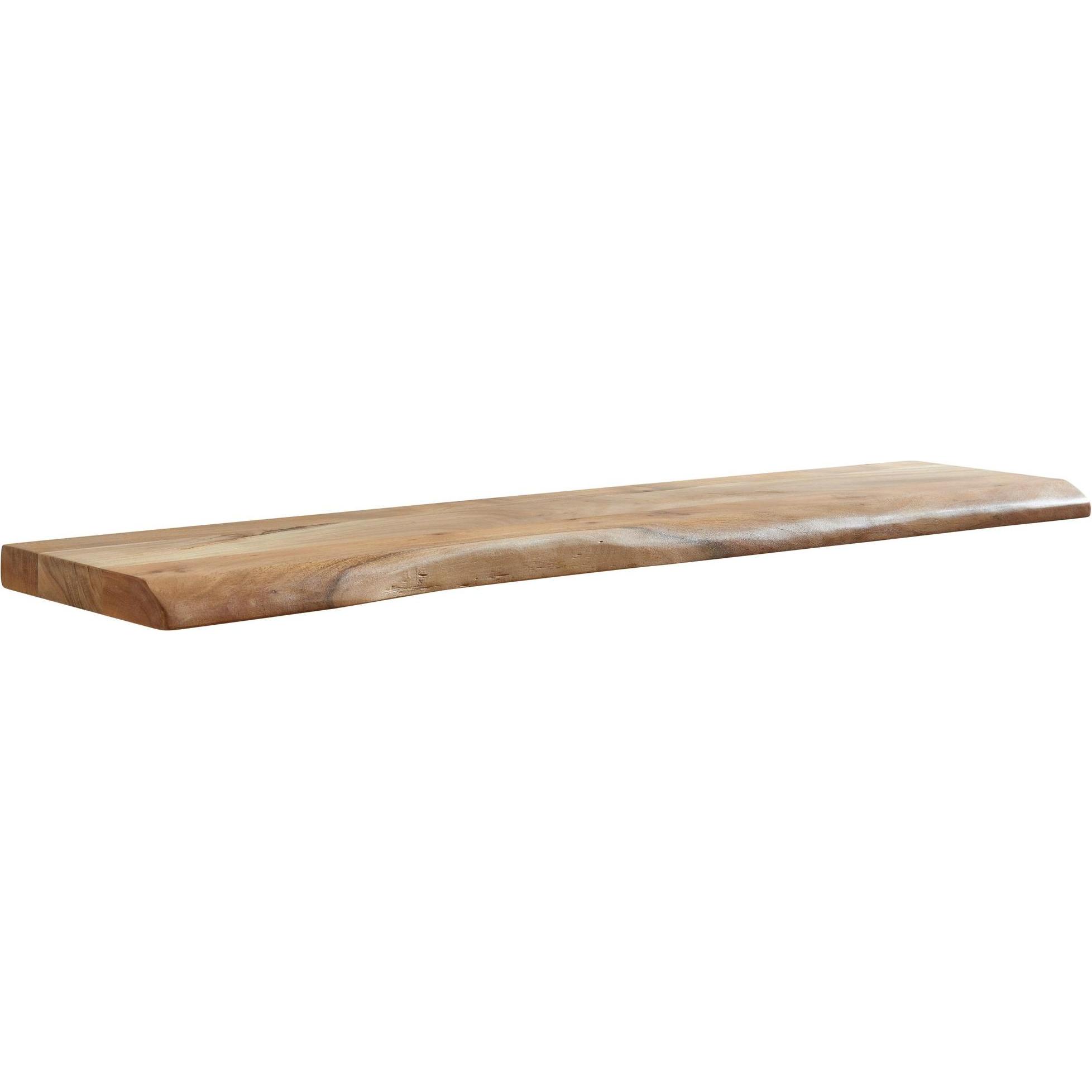 FineBuy, Regal, Wandregal FB31354 Akazie Massivholz 120 cm Braun (120 x 26 x 4 cm)