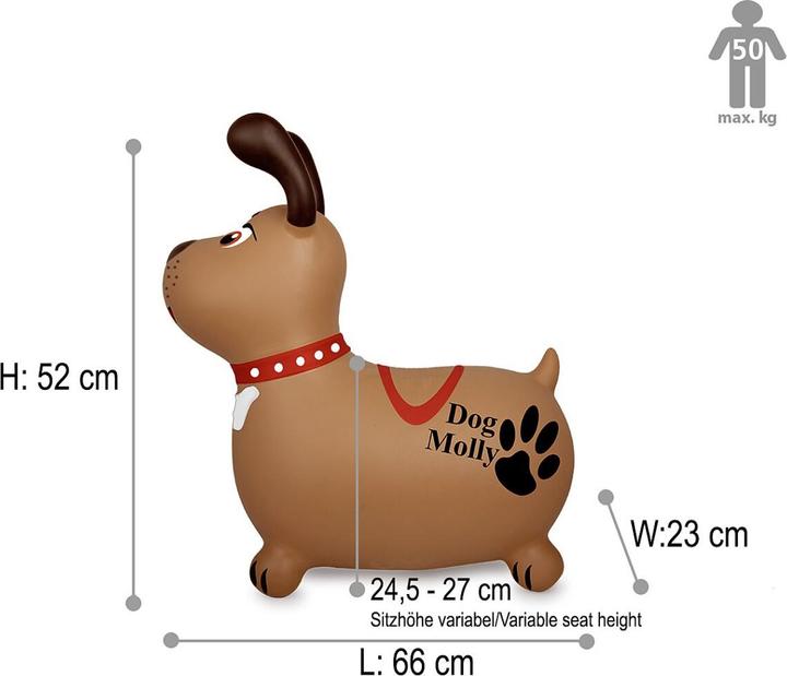 Immagine prodotto Braun Hüpftier Dog Molly mit Pumpe