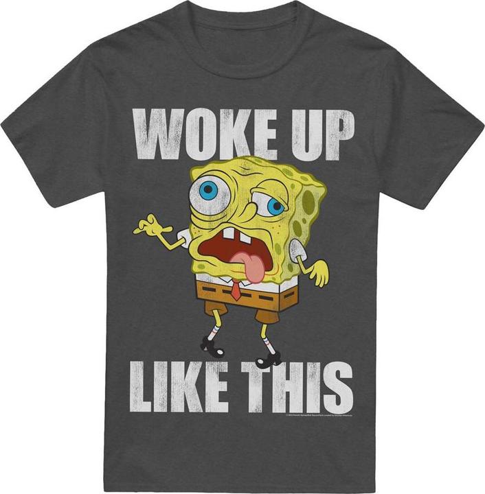 Produktbild Spongebob Squarepants Woke Up Like This Meme TShirt (L)