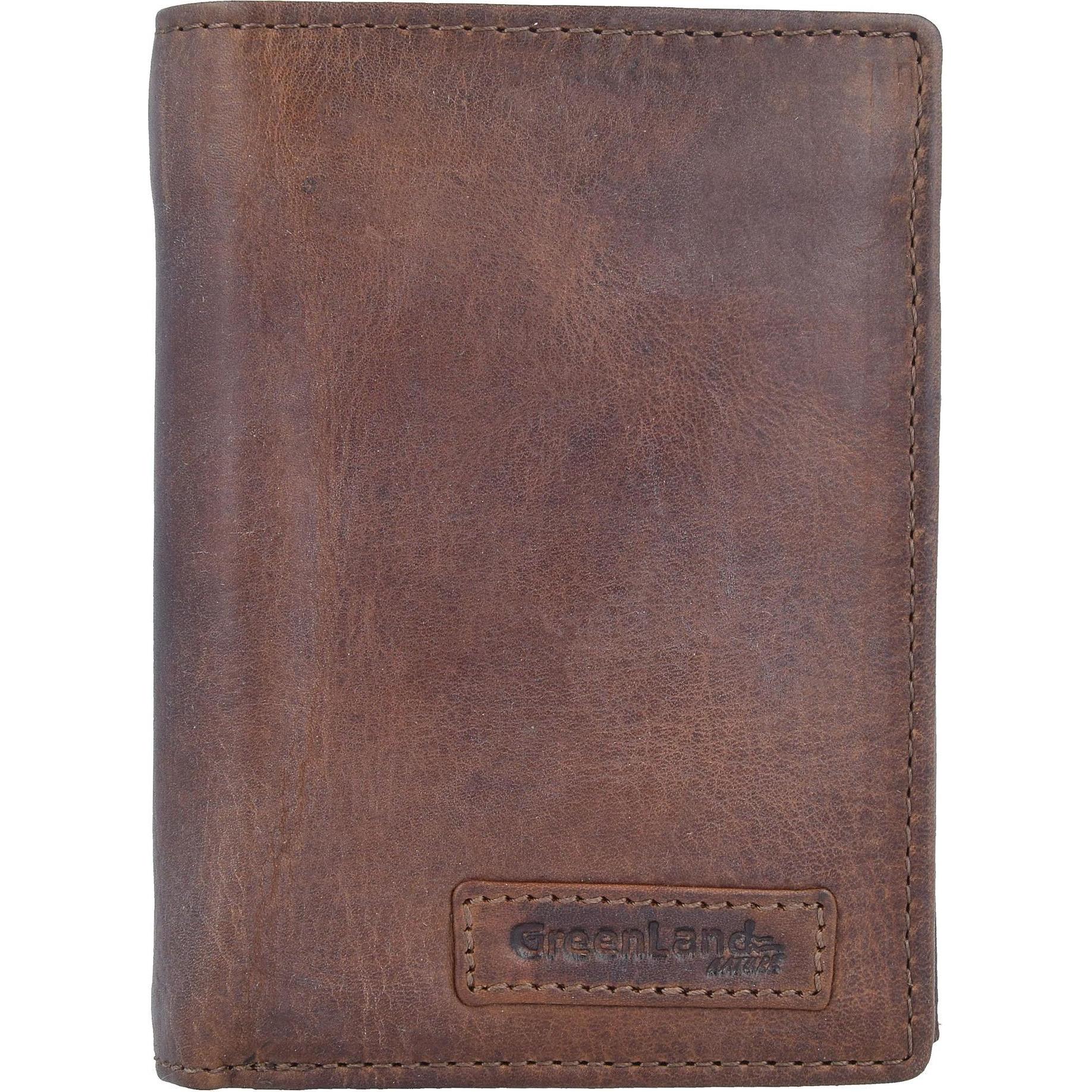 Greenland Nature, Herren, Portemonnaie, Soft & Safe Geldbörse RFID Leder 9,5 cm, Braun