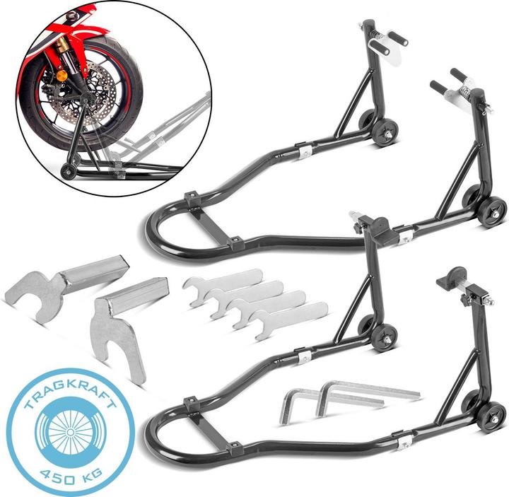 Stahlwerk Motorrad-Montageständer mit 450 kg Tragkraft Universal-Motorradständer