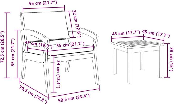 Actual product image vidaXL Outdoor-Sitzplätze