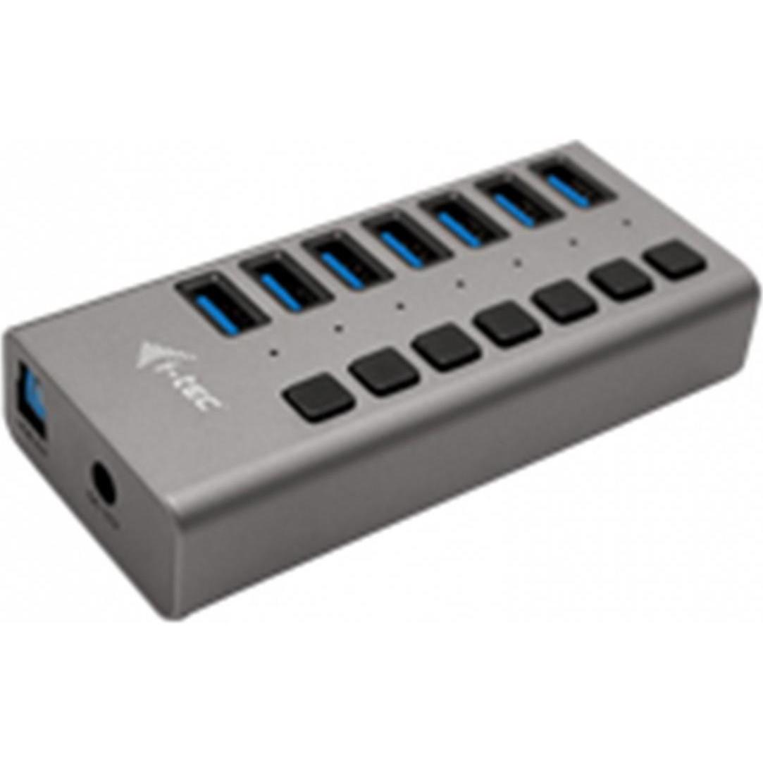 i-tec U3CHARGEHUB7 (USB-B, 7 Ports), Dockingstation + USB Hub, Grau