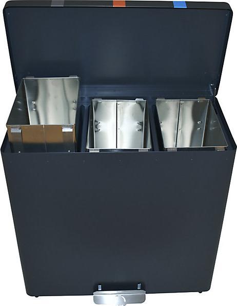 Immagine prodotto ReinigungsBerater Sistema di separazione dei rifiuti RecycloKick 3 Separatore di rifiuti 3 x 34 L in grafite con tre (102 l)