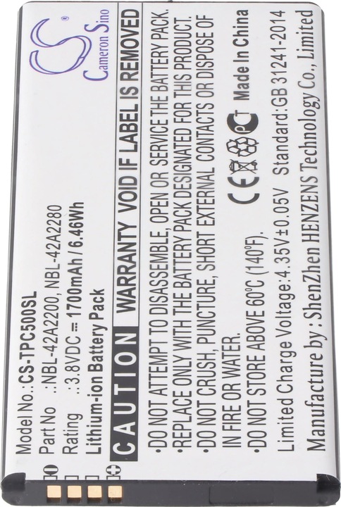 Produktbild XCell Akku passend für TP-Link / Neffos C5 Dual SIM Handyakku NBL-42A2200, NBL-42A2280, 3,7V, 1700mAh