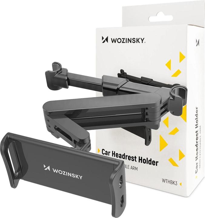 Actual product image Wozinsky Adjustable headrest holder for tablet or phone black