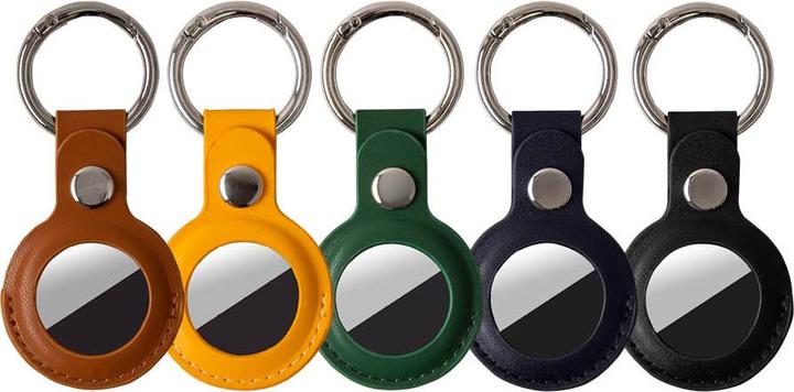 Produktbild Esmée 5er Set Case / Hüllen für AirTags aus Kunstleder, in Schwarz, Gelb, Blau, Grün und Braun