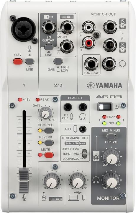 Image du produit Yamaha AG03MK2W Console de mixage Connexion USB (USB)