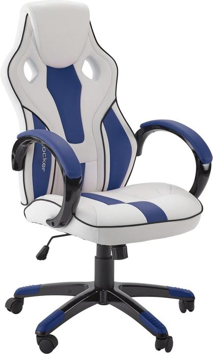 Actual product image X Rocker Xrocker Maverick Height Adjustable Office Gaming Chair - White And Blue