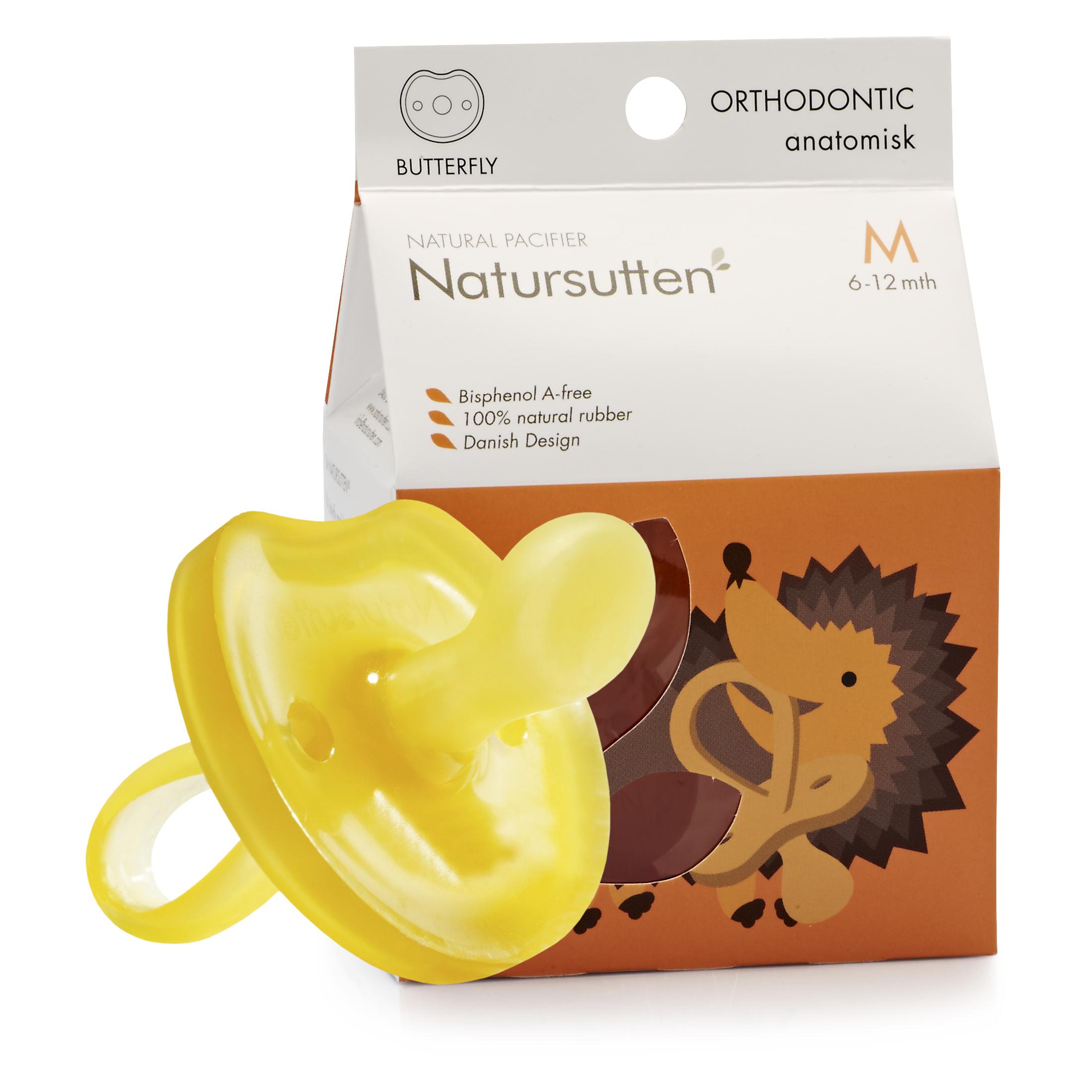 Natursutten, Nuggi, Bio Schnuller Butterfly Zahngerecht M 6-12 Monate (1x, 6 - 12 Monate)