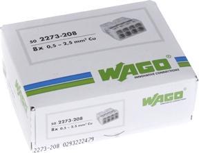 Produktbild Wago COMPACT Steckklemme, 8 x 0.5 - 2.5mm², grau, VPE 50 Stk.