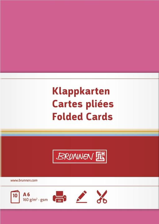 Produktbild Doppelkarten A6 160g fuchsia VE=10 Karten (A6, 160 g/m², 10 x)