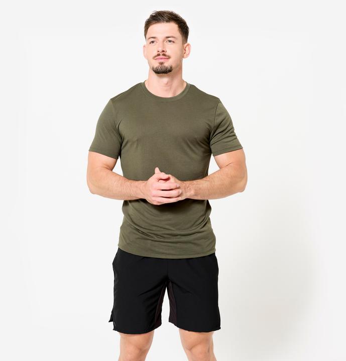 Produktbild Domyos Men's Slim-Fit Breathable Cross Training T-Shirt - Khaki (L)