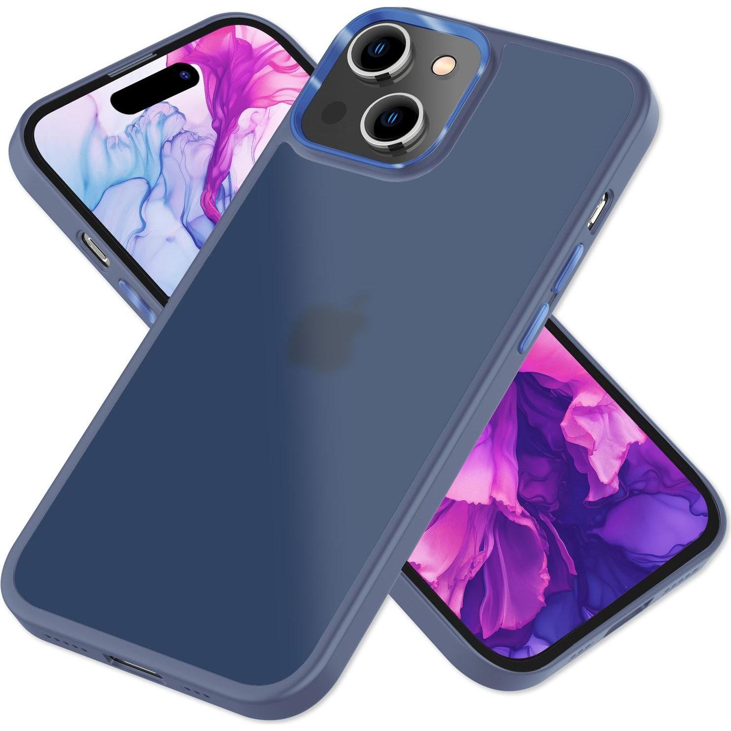 Nalia Hybrid Hülle Matt Transparent Frosted (Apple iPhone 15 Plus), Smartphone Hülle, Blau