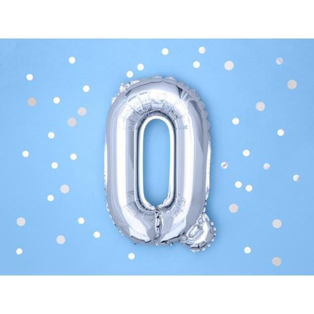 Thumbnail - Partydeco Ballon Brief "Q" in Silber