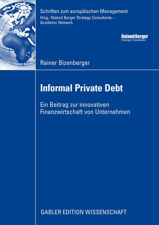 Produktbild Informal Private Debt (Deutsch, Rainer Bizenberger, 2008)