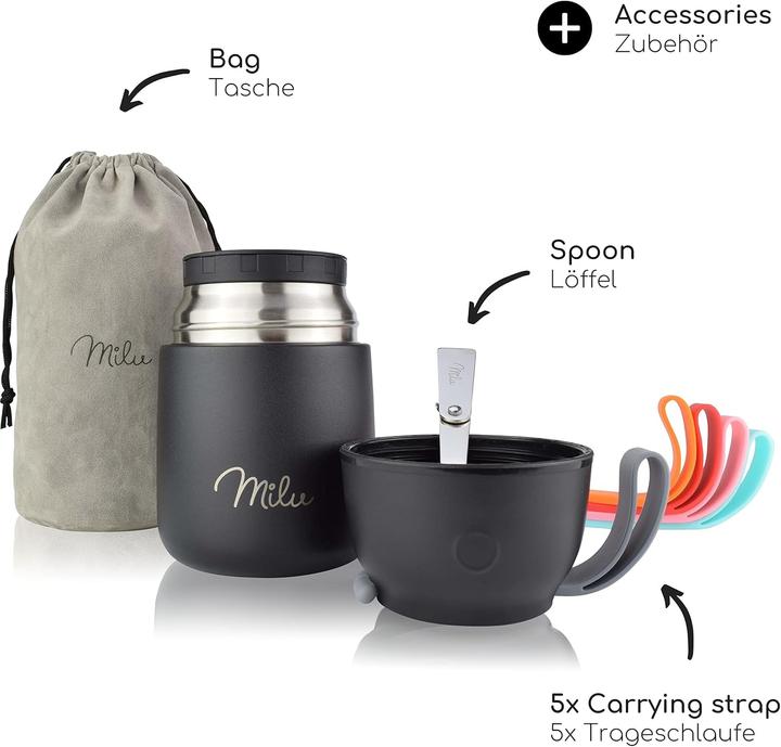 Produktbild Milu Lunchbox-Set grau 450ml, schwarz