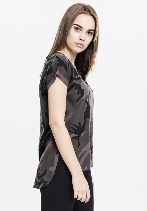 Actual product image Urban Classics Ladies Camo Back Shaped Tee (XL)