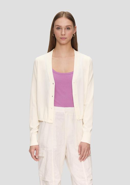 Produktbild s.Oliver Strickjacke Strickjacke aus Viskosemix mit Rollsaum (M)